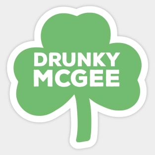 Drunky McGee St. Patrick's Day Clover Sticker